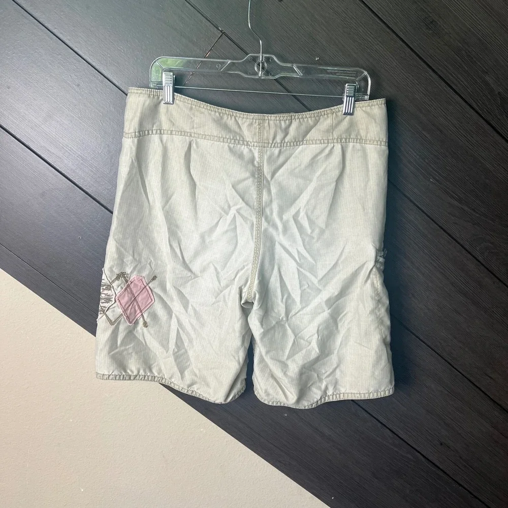 Mossimo Men's Y2K Board Shorts Surf Swim Trunks Beige Yellow Size 34 Beach